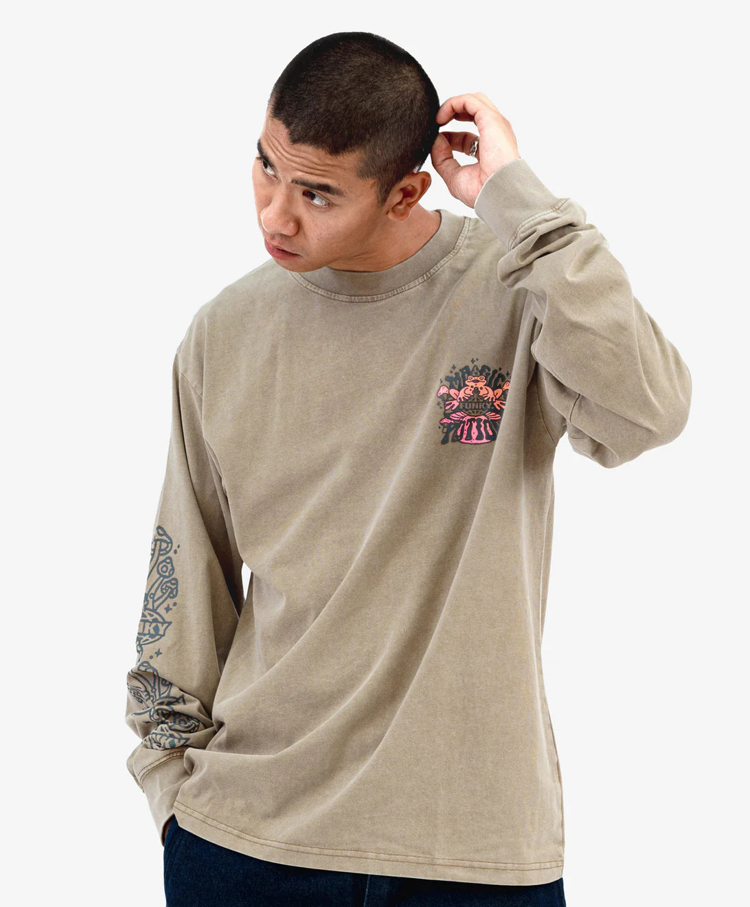 TEE Frog Long Sleeve Sand FUNKY