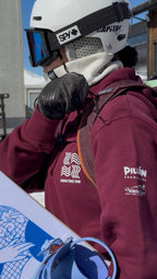 Hoodie SNOW FREE FAM Logo Burdeo