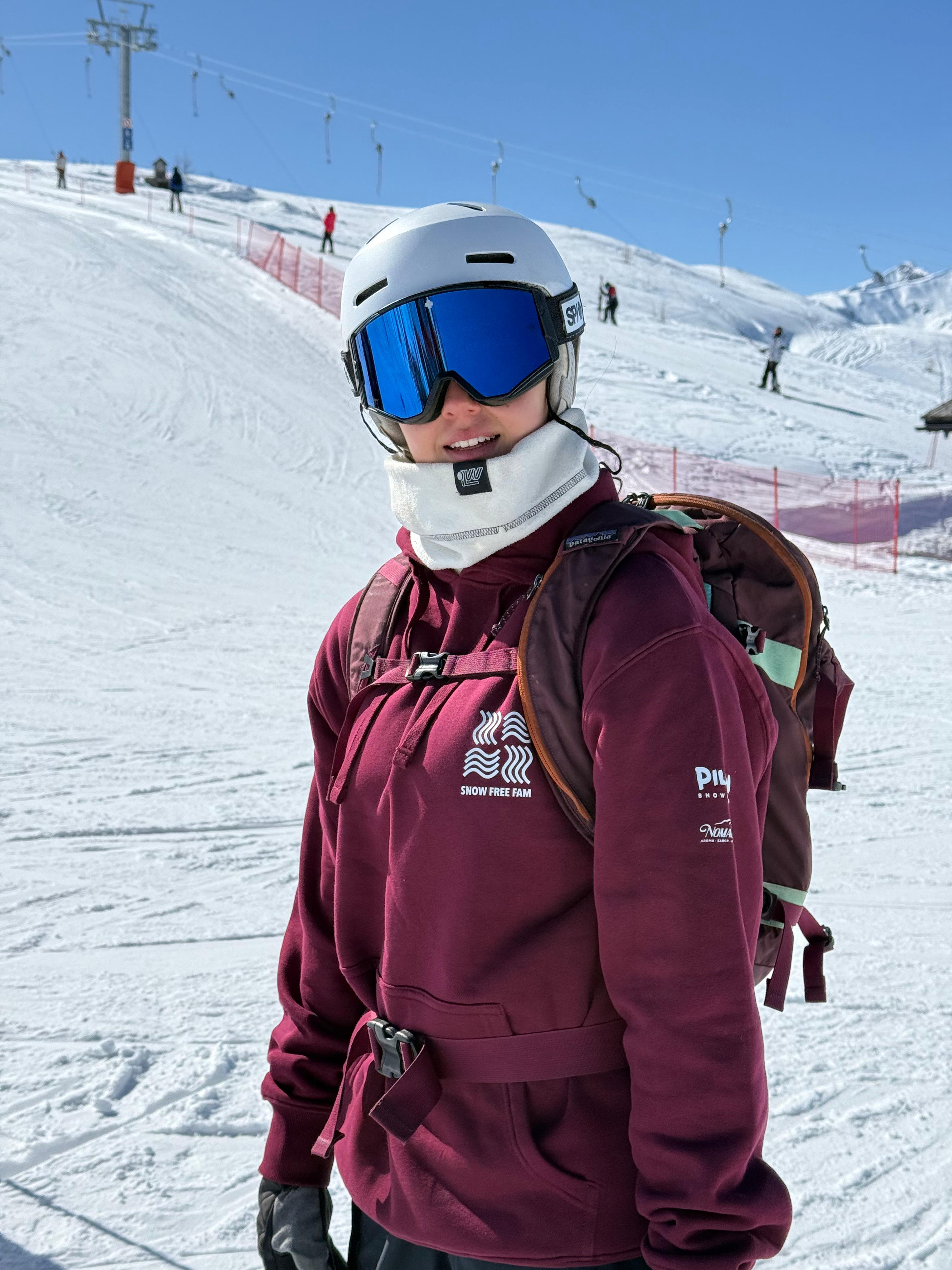 Hoodie SNOW FREE FAM Logo Burdeo