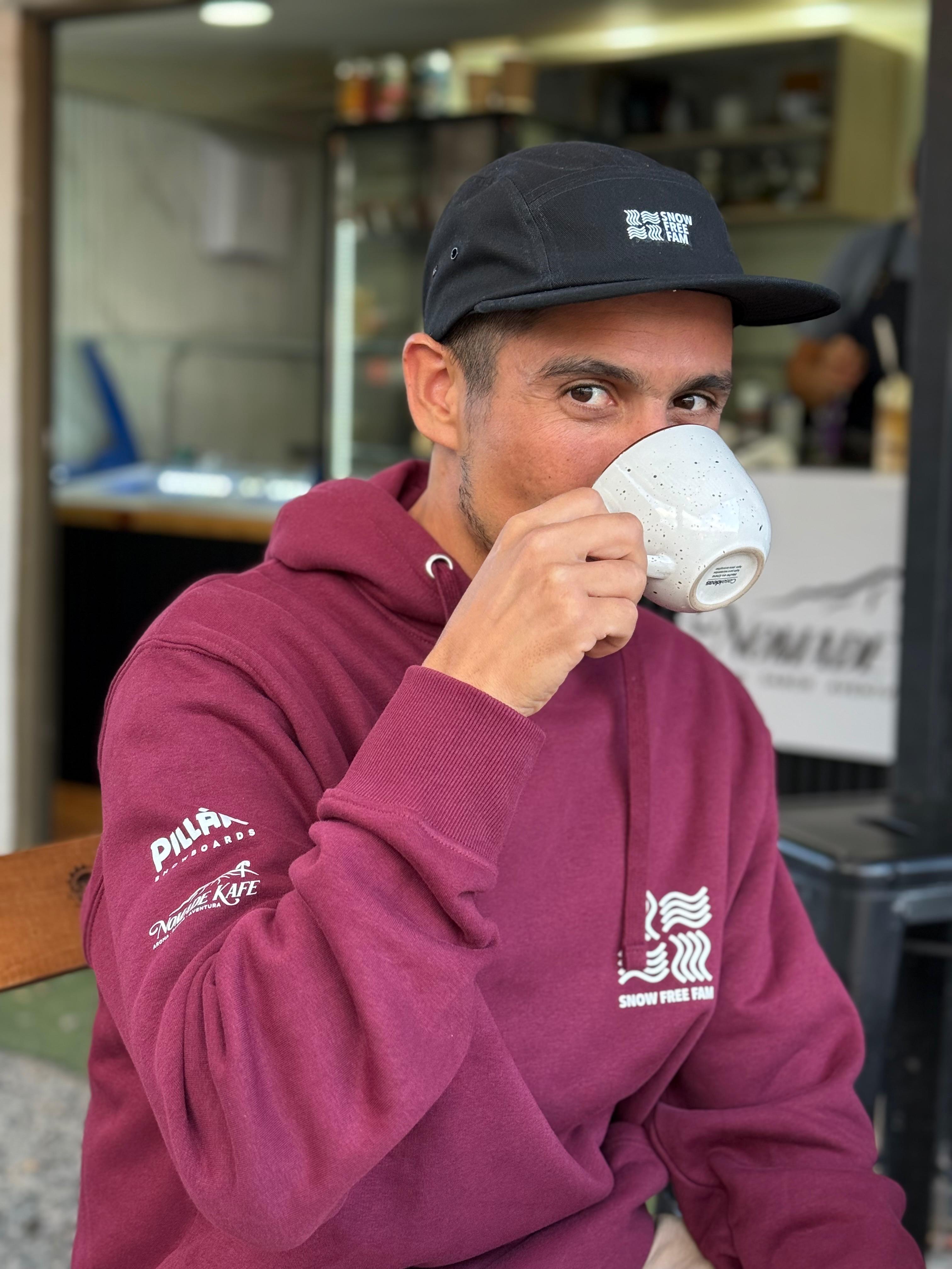 Hoodie SNOW FREE FAM Logo Burdeo