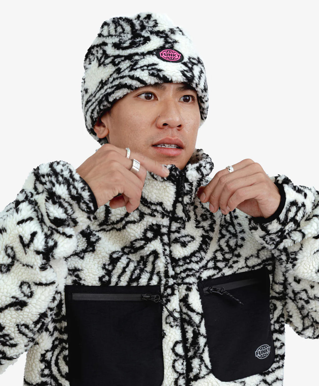 Fat Sherpa Beanie Natural Raw FUNKY