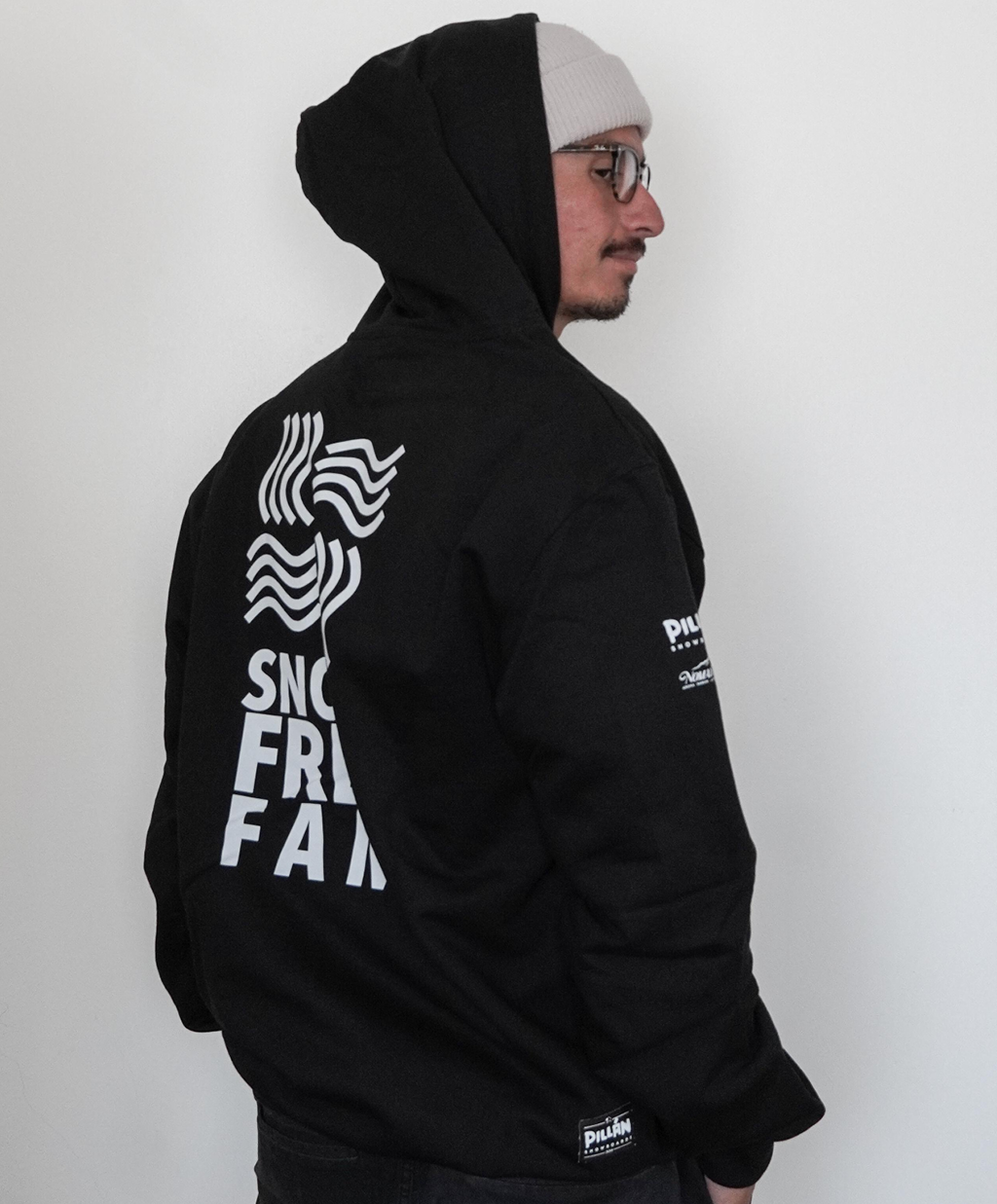 Hoodie SNOW FREE FAM Logo Negro