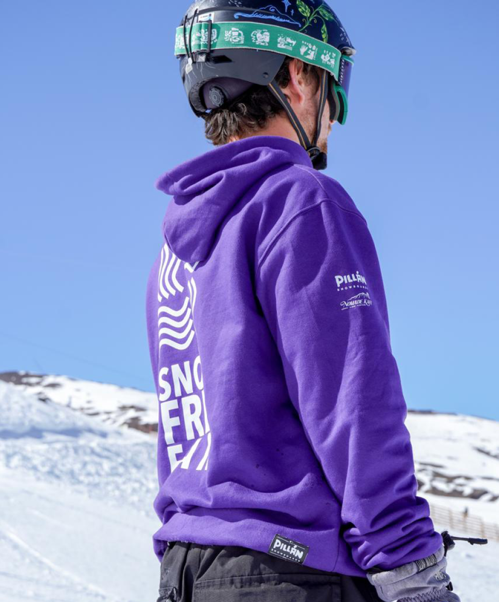 Hoodie SNOW FREE FAM Logo Morado
