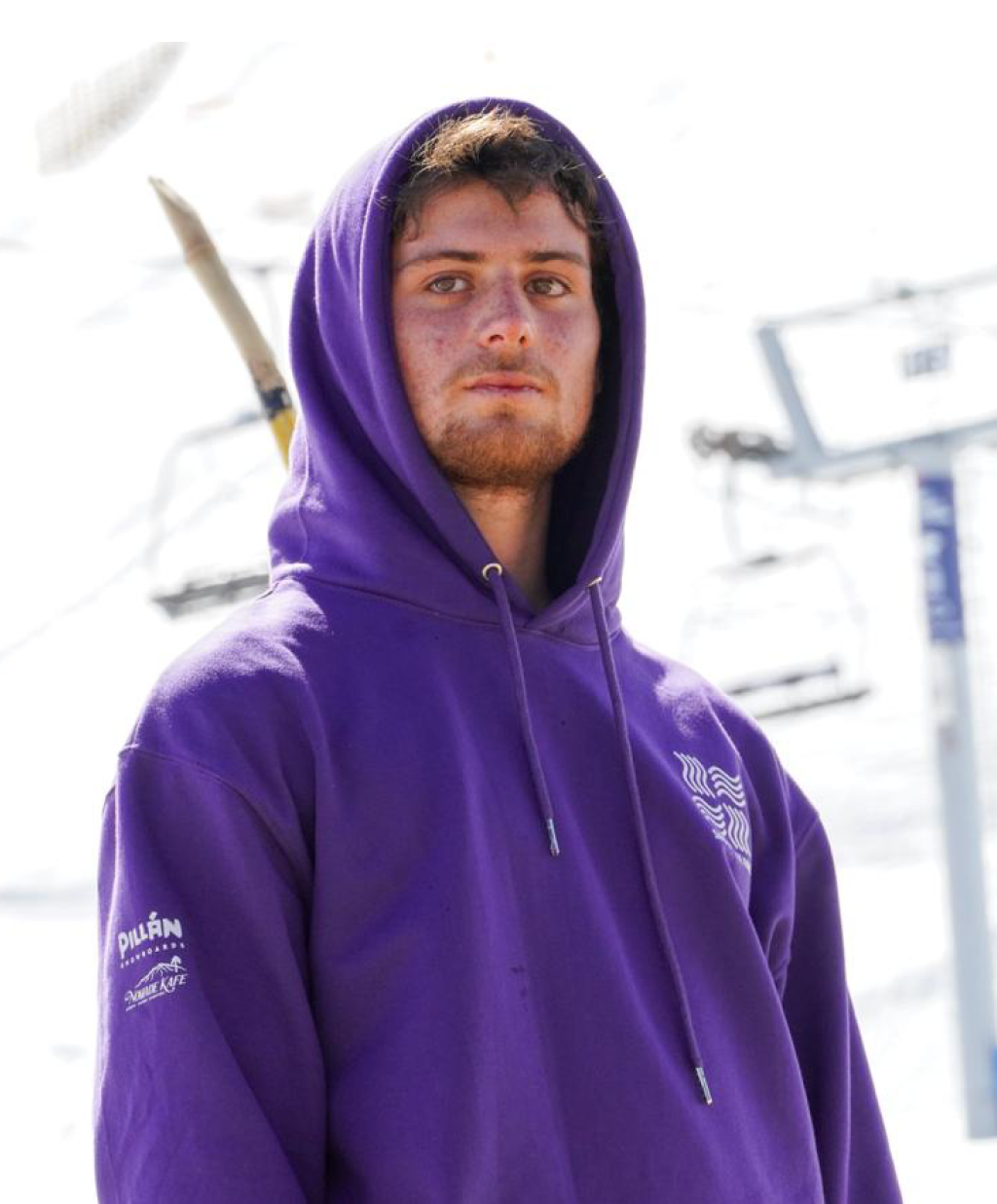Hoodie SNOW FREE FAM Logo Morado