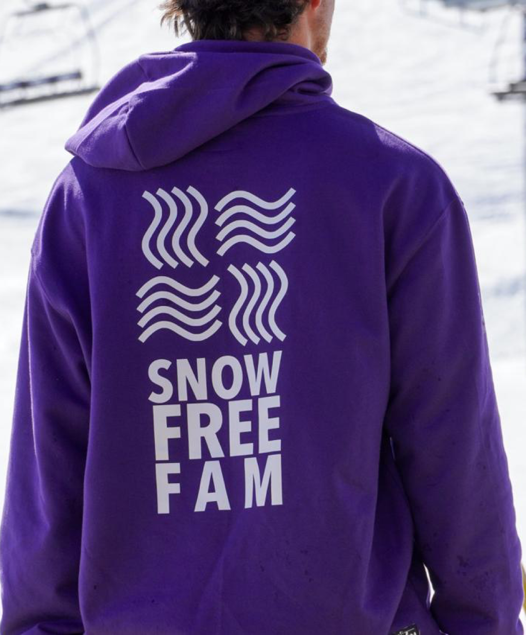Hoodie SNOW FREE FAM Logo Morado